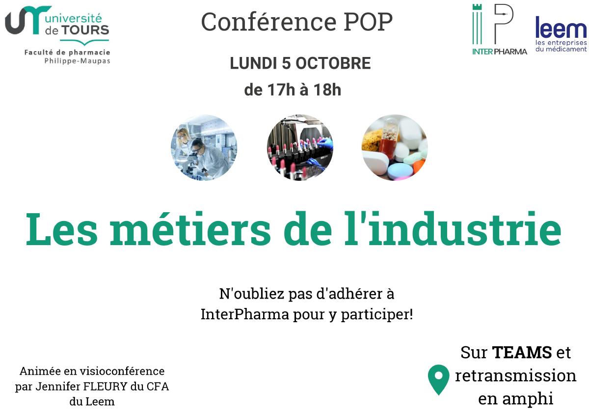 Faculte De Pharmacie Conference Pop Sur Les Metiers De L Industrie Leem Et Interpharma